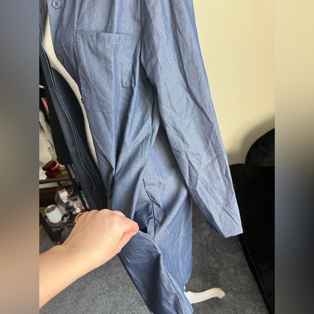 3/$15 Denim Button-Up Shirt Dress - Picture 2 of 7
